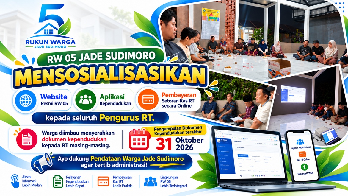 RW 05 Jade Sudimoro Luncurkan Website Resmi dan Aplikasi Kependudukan Digital